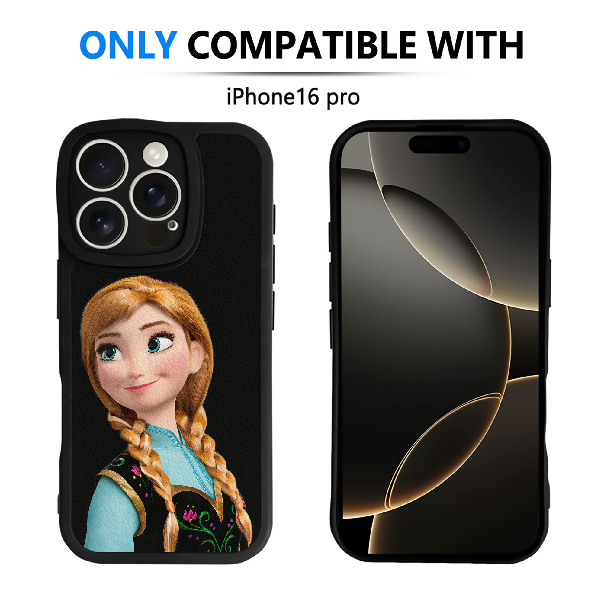 （画像用） アナと雪の女王 アンナ エルサ Frozen Anna Elsa 【iPhone 16シリーズ対応】シリコンスマホケース（レザー調） 材質：シリコン